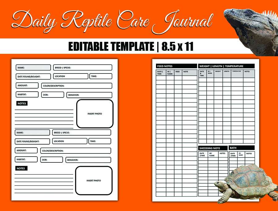Printable Reptile Care Log Book